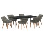 Conjunto de Comedor de Jardín 7 pcs Gris ratán sintético
