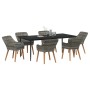 Conjunto de Comedor de Jardín 7 pcs Gris ratán sintético