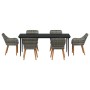 Conjunto de Comedor de Jardín 7 pcs Gris ratán sintético