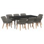 Conjunto de Comedor de Jardín 9 pcs Gris ratán sintético