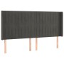 Box spring bed with mattress and LED dark gray velvet 200x200 cm by vidaXL, Beds and slatted bases - Ref: Foro24-3139704, Pri...