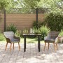 Conjunto de Comedor de Jardín 3 pcs Gris ratán sintético