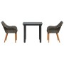 Conjunto de Comedor de Jardín 3 pcs Gris ratán sintético