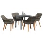 Conjunto de Comedor de Jardín 5 pcs Gris ratán sintético
