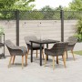 Conjunto de Comedor de Jardín 5 pcs Gris ratán sintético