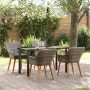 Conjunto de Comedor de Jardín 5 pcs Gris ratán sintético