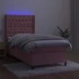 Cama box spring colchón y LED terciopelo rosa 80x200 cm de vidaXL, Camas y somieres - Ref: Foro24-3139714, Precio: 344,74 €, ...