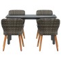 Conjunto de Comedor de Jardín 5 pcs Gris ratán sintético