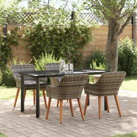 Conjunto de Comedor de Jardín 5 pcs Gris ratán sintético en Conjuntos de jardín | Comprar online en Foro24
