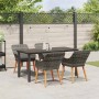 Conjunto de Comedor de Jardín 5 pcs Gris ratán sintético