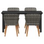 Conjunto de Comedor de Jardín 5 pcs Gris ratán sintético