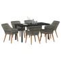 Conjunto de Comedor de Jardín 7 pcs Gris ratán sintético