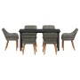 Conjunto de Comedor de Jardín 7 pcs Gris ratán sintético