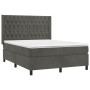 Cama box spring colchón y LED terciopelo gris oscuro 140x190 cm de vidaXL, Camas y somieres - Ref: Foro24-3139740, Precio: 54...