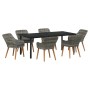Conjunto de Comedor de Jardín 7 pcs Gris ratán sintético