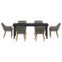 Conjunto de Comedor de Jardín 7 pcs Gris ratán sintético