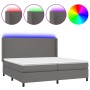 Boxspringbett mit Matratze und LED-grauem Kunstleder 200x200 cm von vidaXL, Betten und Lattenroste - Ref: Foro24-3139287, Pre...