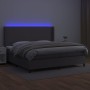 Boxspringbett mit Matratze und LED-grauem Kunstleder 200x200 cm von vidaXL, Betten und Lattenroste - Ref: Foro24-3139287, Pre...