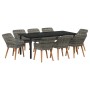 Conjunto de Comedor de Jardín 9 pcs Gris ratán sintético