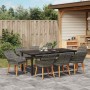 Conjunto de Comedor de Jardín 9 pcs Gris ratán sintético