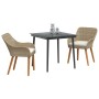 Conjunto de Comedor de Jardín 3 pcs Beige ratán sintético
