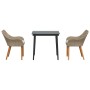 Conjunto de Comedor de Jardín 3 pcs Beige ratán sintético
