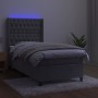 Boxspringbett mit Matratze und hellgrauem LED-Samt 100x200 cm von vidaXL, Betten und Lattenroste - Ref: Foro24-3139727, Preis...