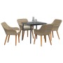 Conjunto de Comedor de Jardín 5 pcs Beige ratán sintético
