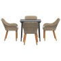 Conjunto de Comedor de Jardín 5 pcs Beige ratán sintético