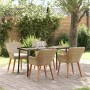 Conjunto de Comedor de Jardín 5 pcs Beige ratán sintético