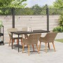 Conjunto de Comedor de Jardín 5 pcs Beige ratán sintético