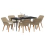 Conjunto de Comedor de Jardín 7 pcs Beige ratán sintético