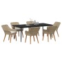 Conjunto de Comedor de Jardín 7 pcs Beige ratán sintético