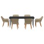 Conjunto de Comedor de Jardín 7 pcs Beige ratán sintético