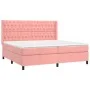 Box spring bed with mattress and LED pink velvet 200x200 cm by vidaXL, Beds and slatted bases - Ref: Foro24-3139768, Price: 7...