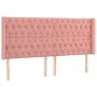 Box spring bed with mattress and LED pink velvet 200x200 cm by vidaXL, Beds and slatted bases - Ref: Foro24-3139768, Price: 7...