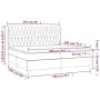 Box spring bed with mattress and LED pink velvet 200x200 cm by vidaXL, Beds and slatted bases - Ref: Foro24-3139768, Price: 7...