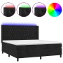 Cama box spring colchón y LED terciopelo negro 160x200 cm de vidaXL, Camas y somieres - Ref: Foro24-3139753, Precio: 612,68 €...