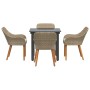 Conjunto de Comedor de Jardín 5 pcs Beige ratán sintético