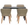 Conjunto de Comedor de Jardín 5 pcs Beige ratán sintético
