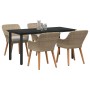 Conjunto de Comedor de Jardín 5 pcs Beige ratán sintético