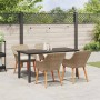 Conjunto de Comedor de Jardín 5 pcs Beige ratán sintético