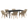 Conjunto de Comedor de Jardín 7 pcs Beige ratán sintético