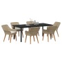 Conjunto de Comedor de Jardín 7 pcs Beige ratán sintético
