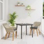 Conjunto de comedor 3 pcs Gris claro Poliratán