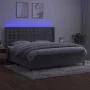 Box spring bed with mattress and LED light gray velvet 200x200 cm by vidaXL, Beds and slatted bases - Ref: Foro24-3139823, Pr...