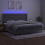 Boxspringbett mit Matratze und hellgrauem LED-Samt 200x200 cm von vidaXL, Betten und Lattenroste - Ref: Foro24-3139823, Preis...