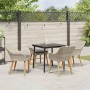 Conjunto de comedor 5 pcs Gris claro Poliratán