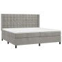 Boxspringbett mit Matratze und hellgrauem LED-Samt 200x200 cm von vidaXL, Betten und Lattenroste - Ref: Foro24-3139823, Preis...