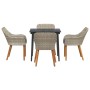 Conjunto de comedor 5 pcs Gris claro Poliratán